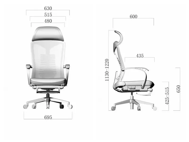 170 Degree Reclining High Back Executive Computer for Noon Break Swivel Office Mesh Chair