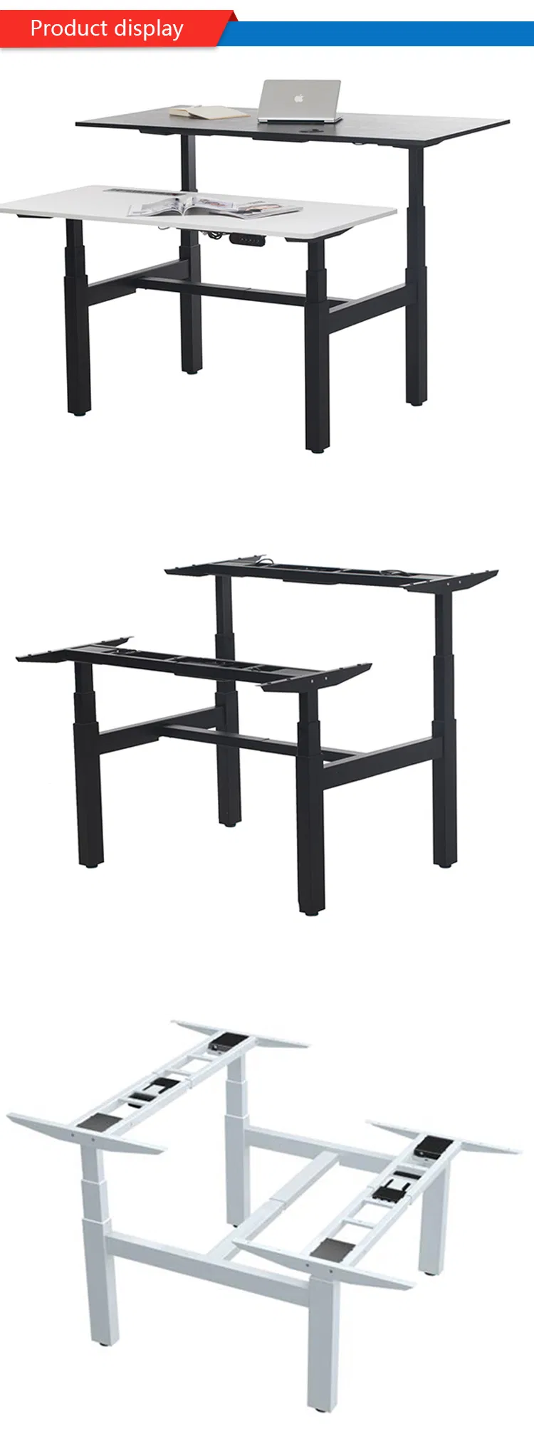 4 Person The Body Ergonomic Electric Sit Stand Desk 4 Leg Adjustable Height Desk