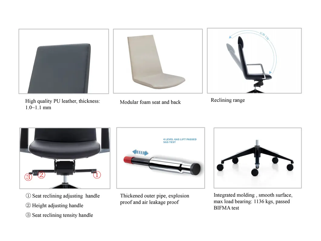 Apartment Furniture Folding Back Seat Executive Office Chair with Armrest