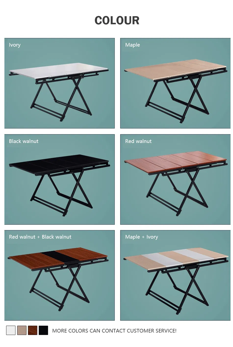 Bedroom Long Wooden Folding Writing Desk Camping Folding Table and Chairs Set