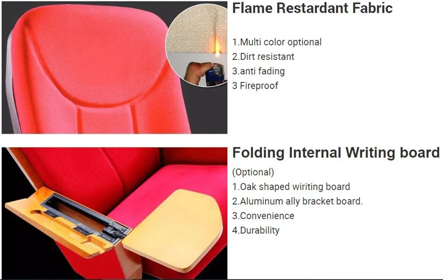 Cheap Standard Size School Auditorium Chair with Writing Pad Conference Lecture Hall Chair with Desk