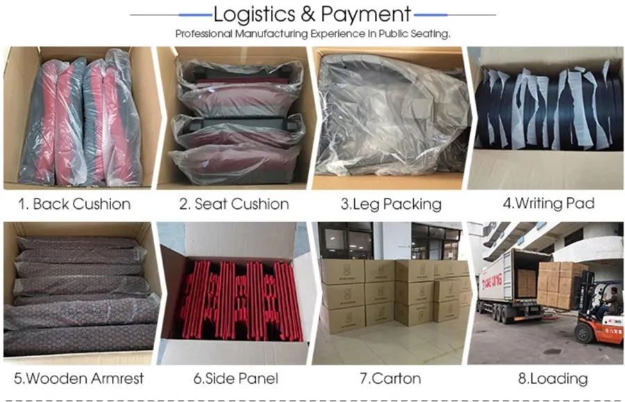 Cheap Standard Size School Auditorium Chair with Writing Pad Conference Lecture Hall Chair with Desk