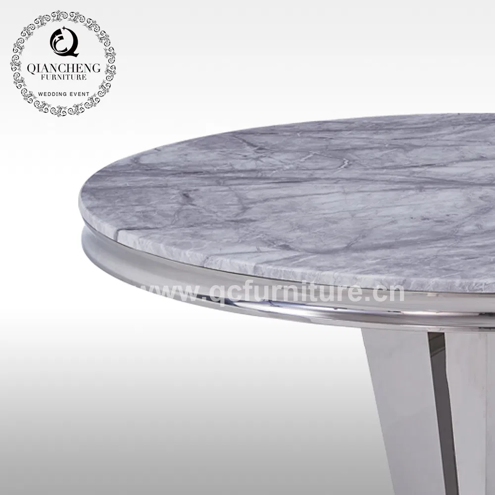 Chinese Furniture Marble Metal Dining Table Set