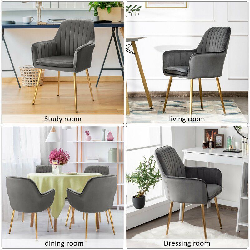Comfortable Design Upholstered Wingback Chair Velvet Arm Chair