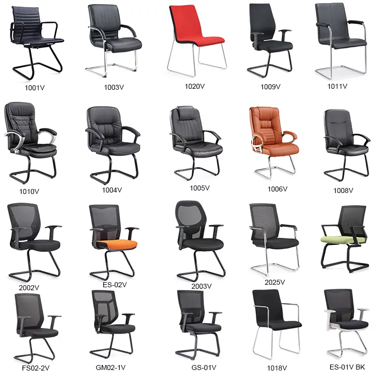 Conference Room Meeting Visitor Leather Office Chair with 2.0mm Frame