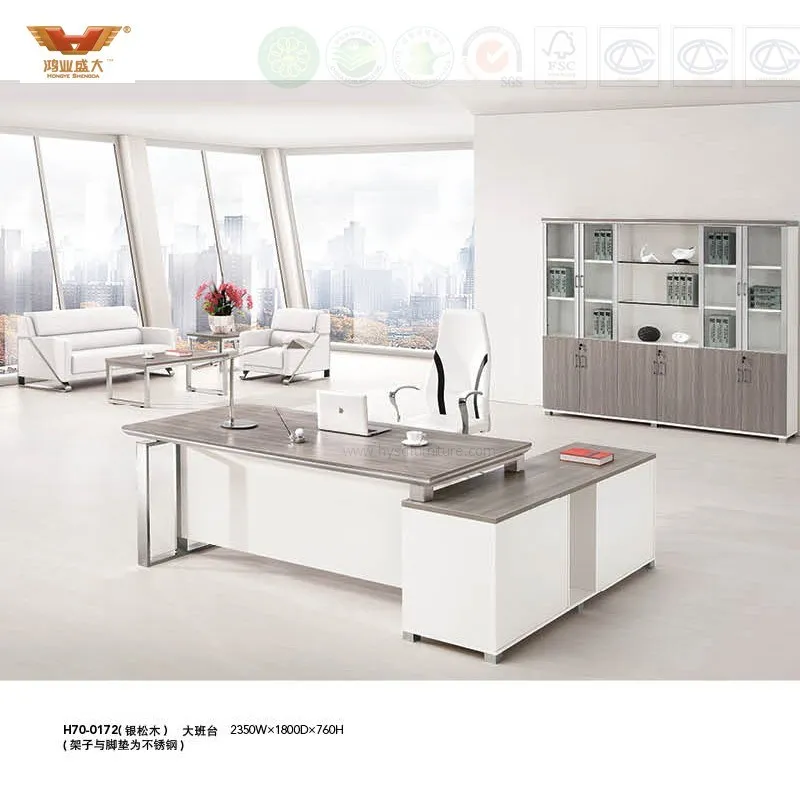 Contemporary L Shape Office Desk Office Table, Manager Executive Desk (H70-0172)