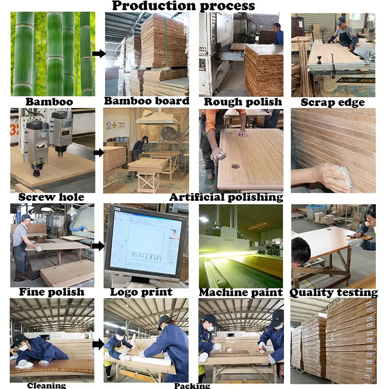 Customized Height Adjustable Bamboo Standing Office Desk