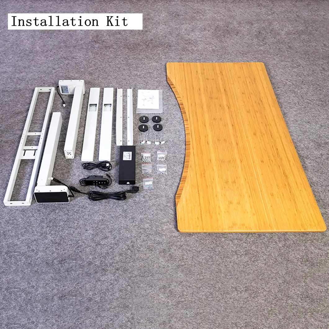 Customized Height Adjustable Bamboo Standing Office Desk