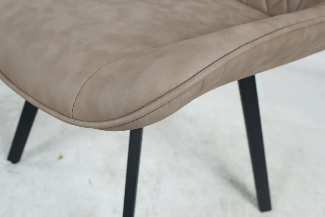 Fashion Style Home Furniture PU Back Cushion Metal Legs Dining Room Chair
