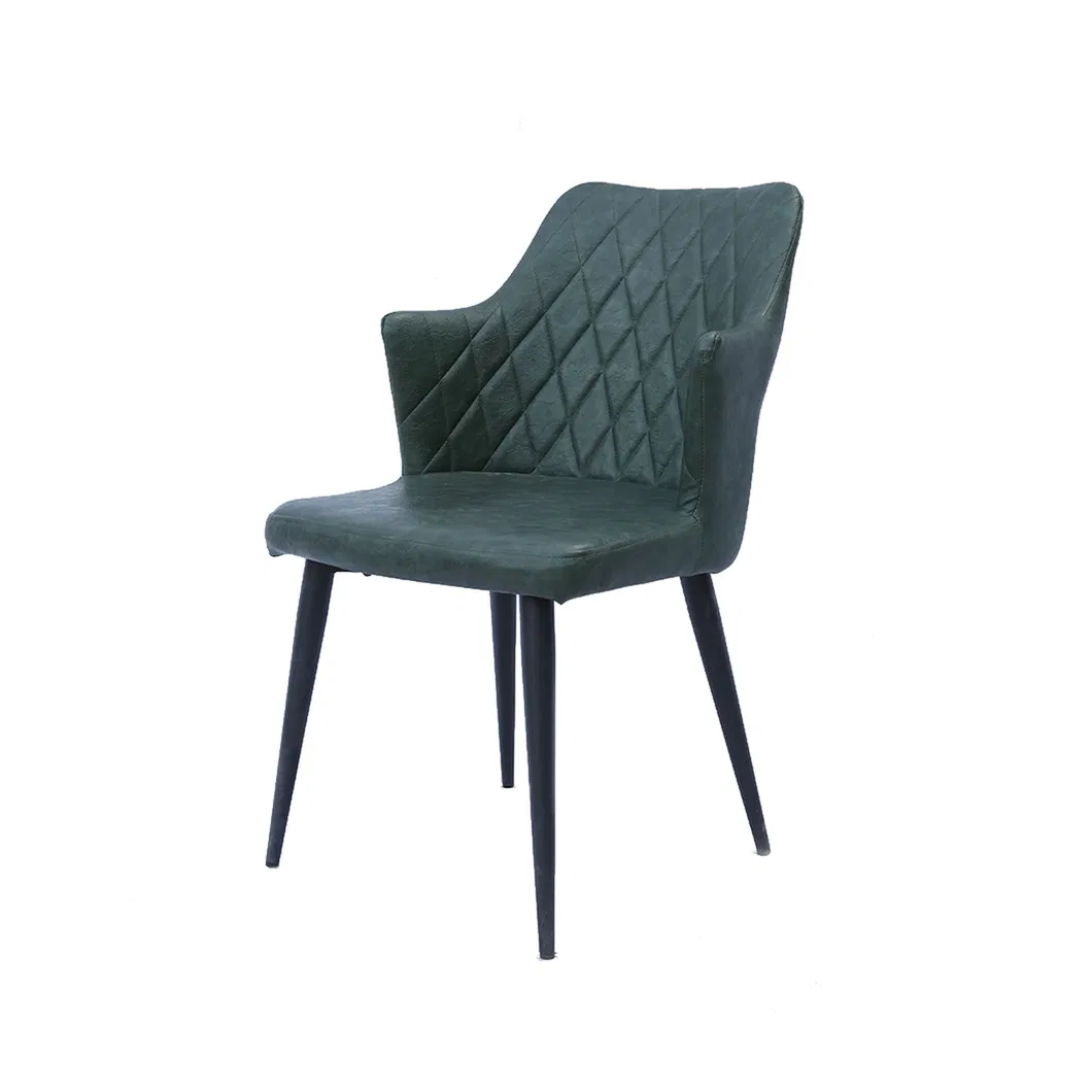 Fashion Style Home Furniture PU Back Cushion Metal Legs Dining Room Chair