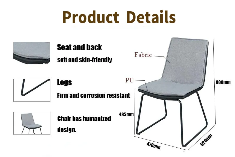 Free Sample Luxury Design Furniture PU Leather Fabric Velvet Dining Chair