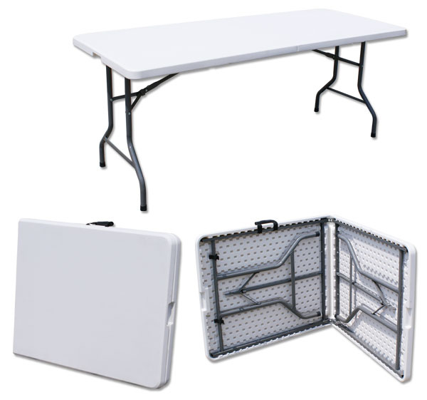 Hot Sale 6ft Plastic Dining Room Folding Table with Locked