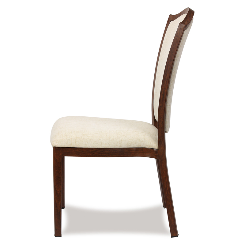 Hotel Wood Looking Aluminum Dining Chair