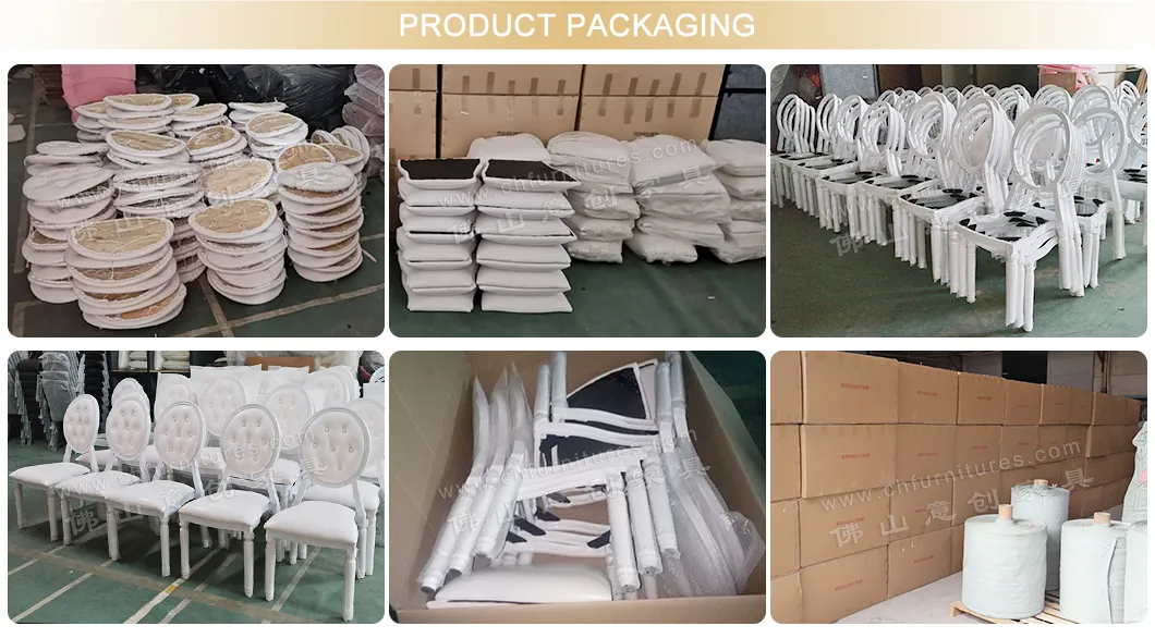 Hyc-D04-10 Hot Selling Stacking Aluminum Xvi White Louis Chair for Wedding