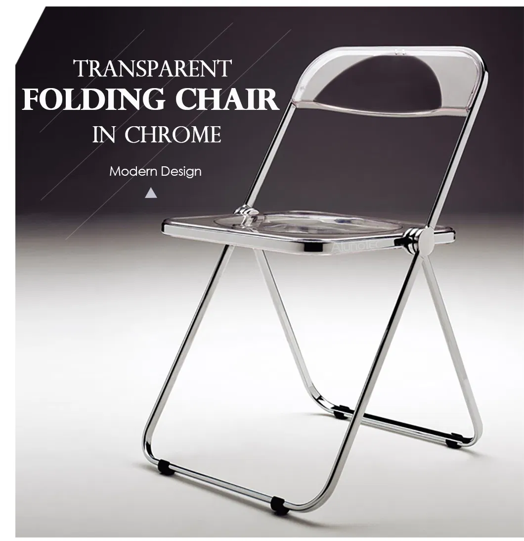 Italian Design Office/Bar/Dining/Leisure/Banquet Plia Folding Plastic Chair in Chrome