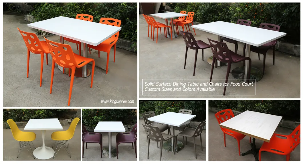 Kingkonree Acrylic Stone Solid Surface Round Dining Table
