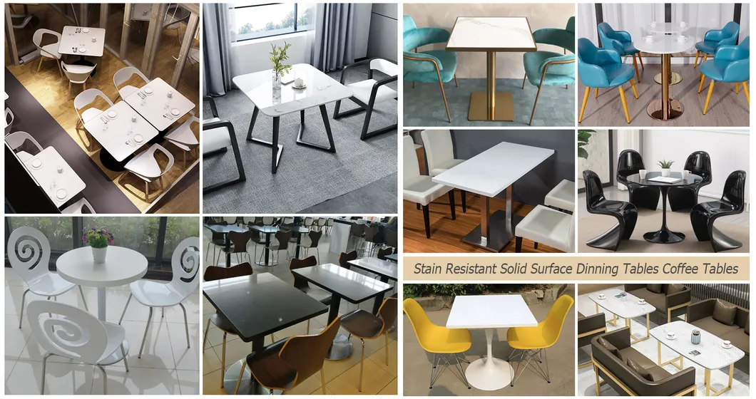 Kingkonree Acrylic Stone Solid Surface Round Dining Table