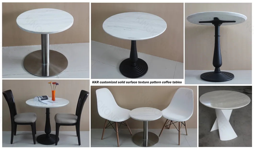 Kingkonree Acrylic Stone Solid Surface Round Dining Table