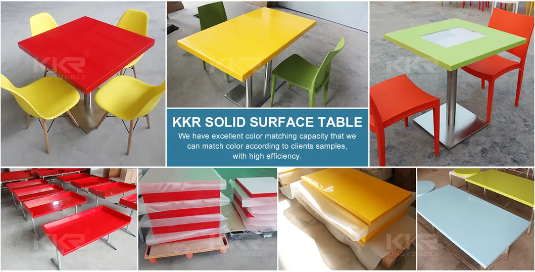 Kingkonree Acrylic Stone Solid Surface Round Dining Table