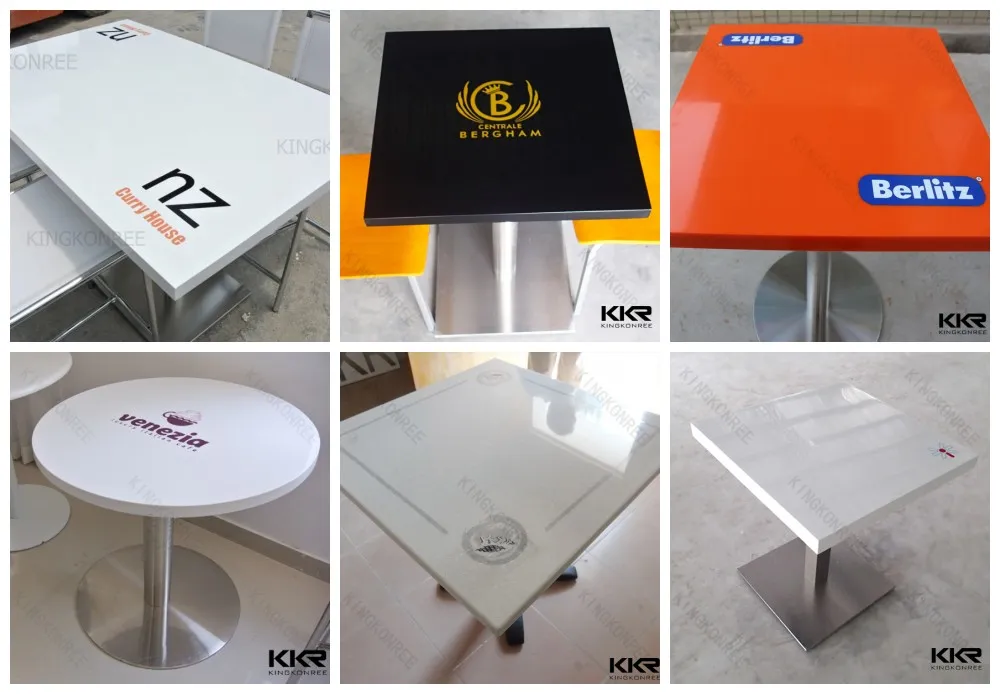 Kingkonree Acrylic Stone Solid Surface Round Dining Table
