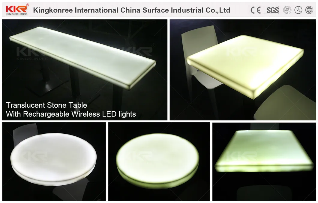 Kingkonree Acrylic Stone Solid Surface Round Dining Table