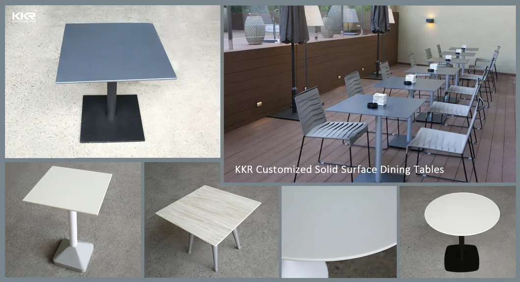 Kingkonree Acrylic Stone Solid Surface Round Dining Table