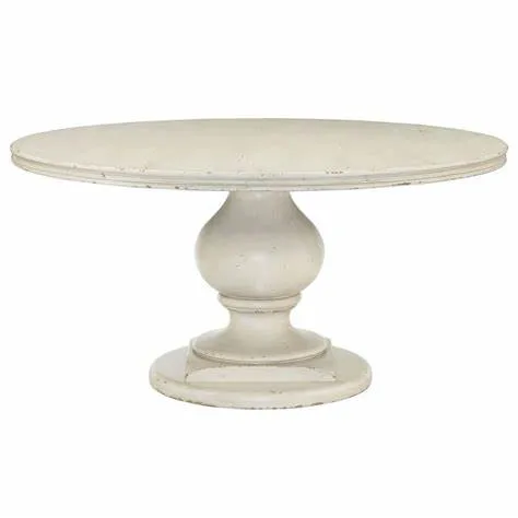 Kvj- Rr26 Antique White Rustic Reclaimed Wood Round Dining Table