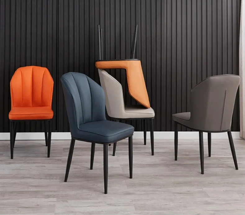 Luxury Designs PU Leather Upholstered Tufted Back Modern Dining Chairs