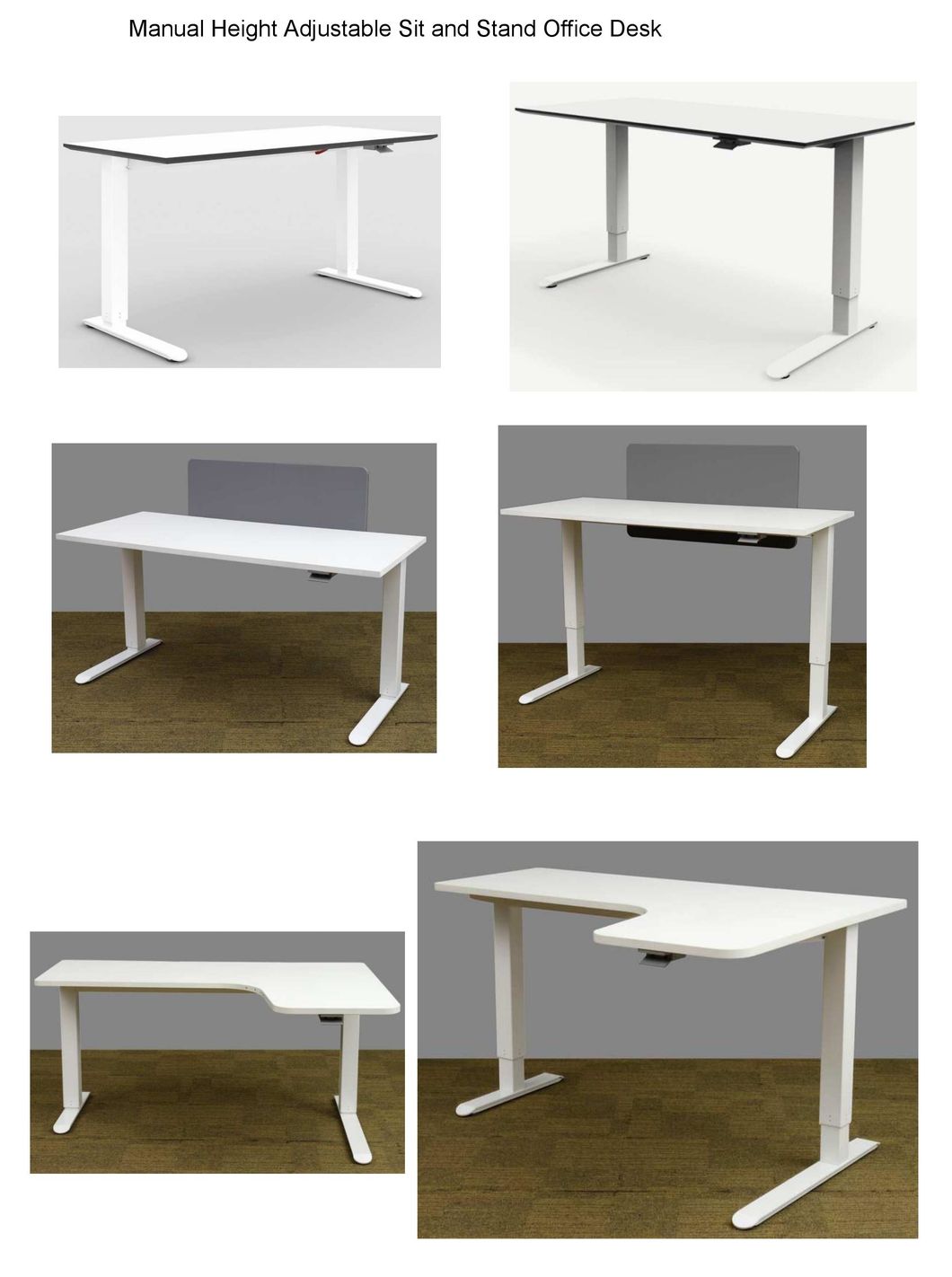 Milano Ma017 Manual Height Adjustable Standing Office Desk