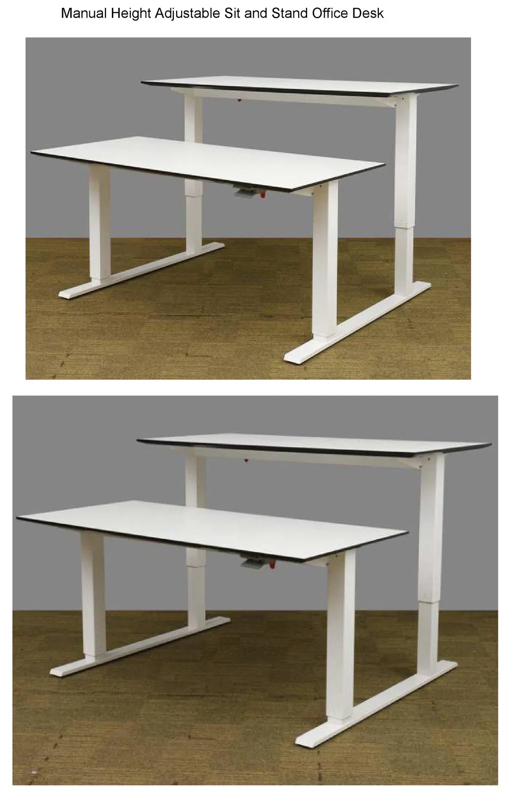 Milano Manual Height Adjustable Standing Black Color Office Table