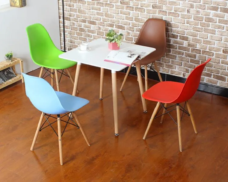 Modern Beech Wood Leg Table Salle Manger for Dinner with 4 Chairs Square Restaurant Side Table Dining Room Table and Chair Sets
