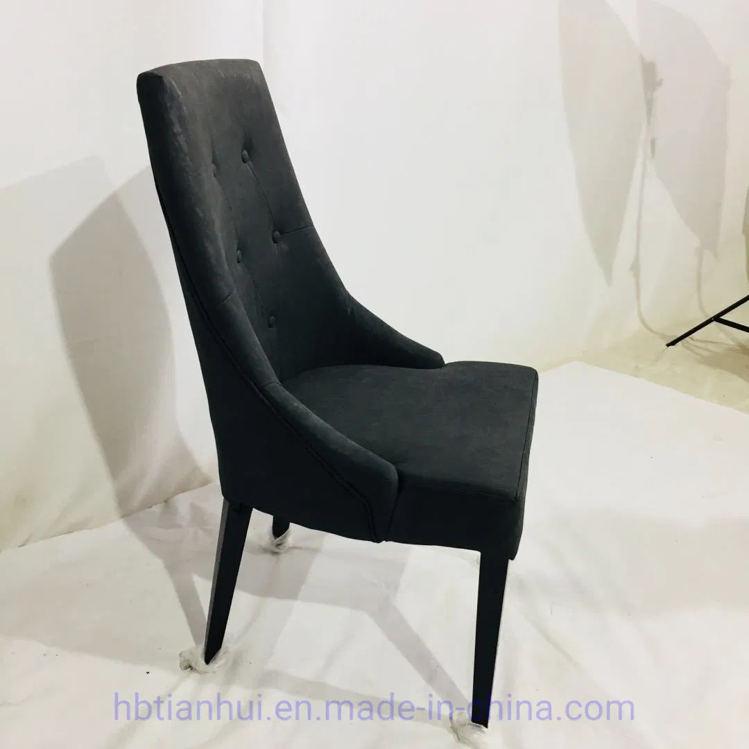 Modern Furniture New Modern Style Chairs Linen Fabric Tufted Dining Chairs with Button