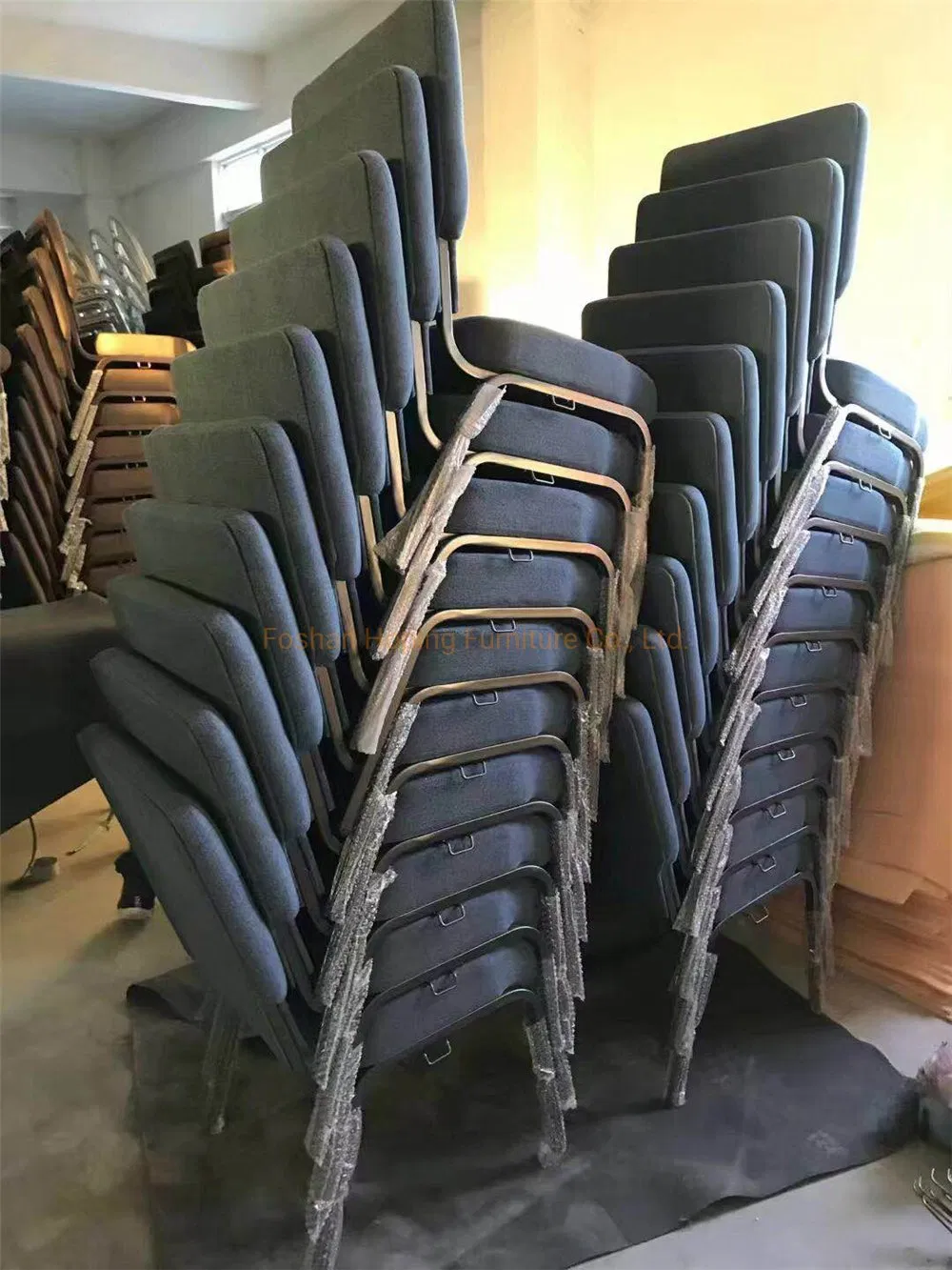 Modern Gray Textile School Lecture Hall Conference Theater Cinema Auditorium Chair Public Chairs Church Furniture