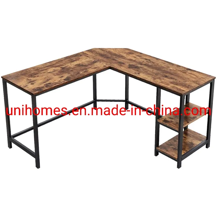Modern L-Shaped Computer Office Desk, Corner Gaming Desk with Monitor Stand, Home Office Study Writing Table Workstation for Small Spaces