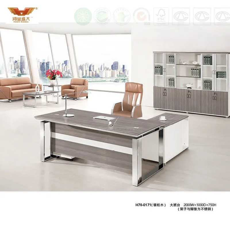 Modern Office Furniture L Shape Woodern Executive Desk (H70-0171)