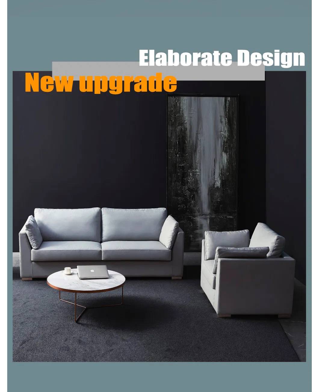 Modern Wholesale Leather Living Room Furniture 1+2+1 Seaters Office Sofa