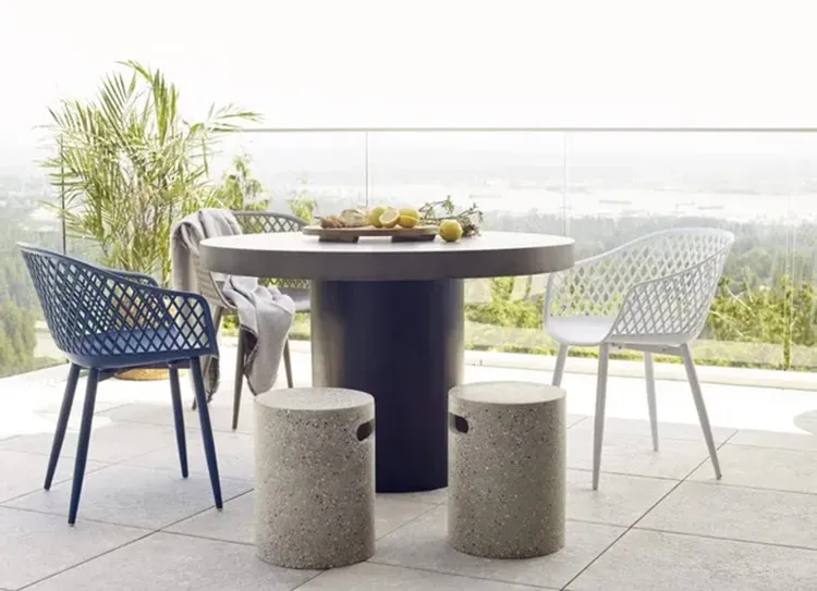 Patio Furniture Garden Wicker Rattan Modern Plastic Wicker Stacking Dining Arm Chair for Hotel Office School Wedding Outdoor Plastic Chair
