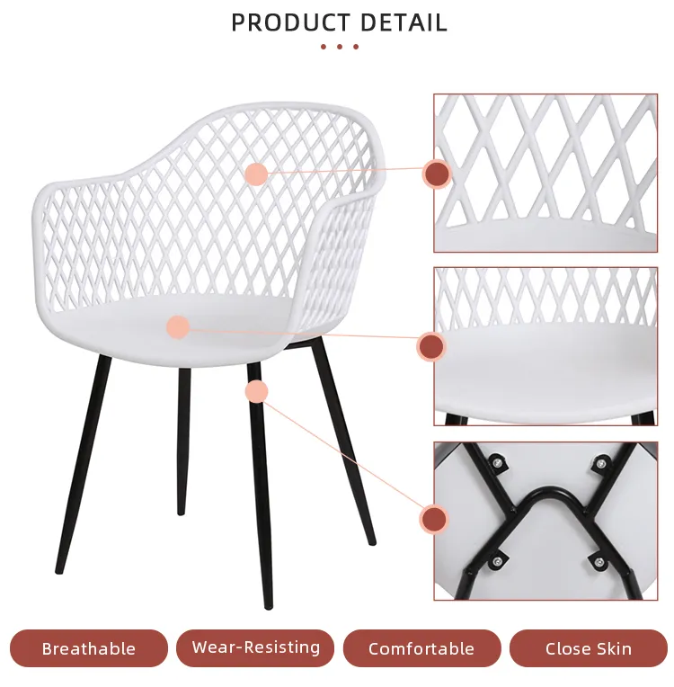 Patio Furniture Garden Wicker Rattan Modern Plastic Wicker Stacking Dining Arm Chair for Hotel Office School Wedding Outdoor Plastic Chair