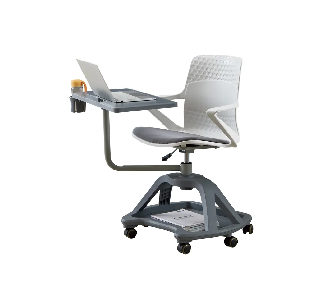 Plastic Simple Modern School Training Furniture Swivel Writing Pad Student Chair (BL-DX06D+04D+01)
