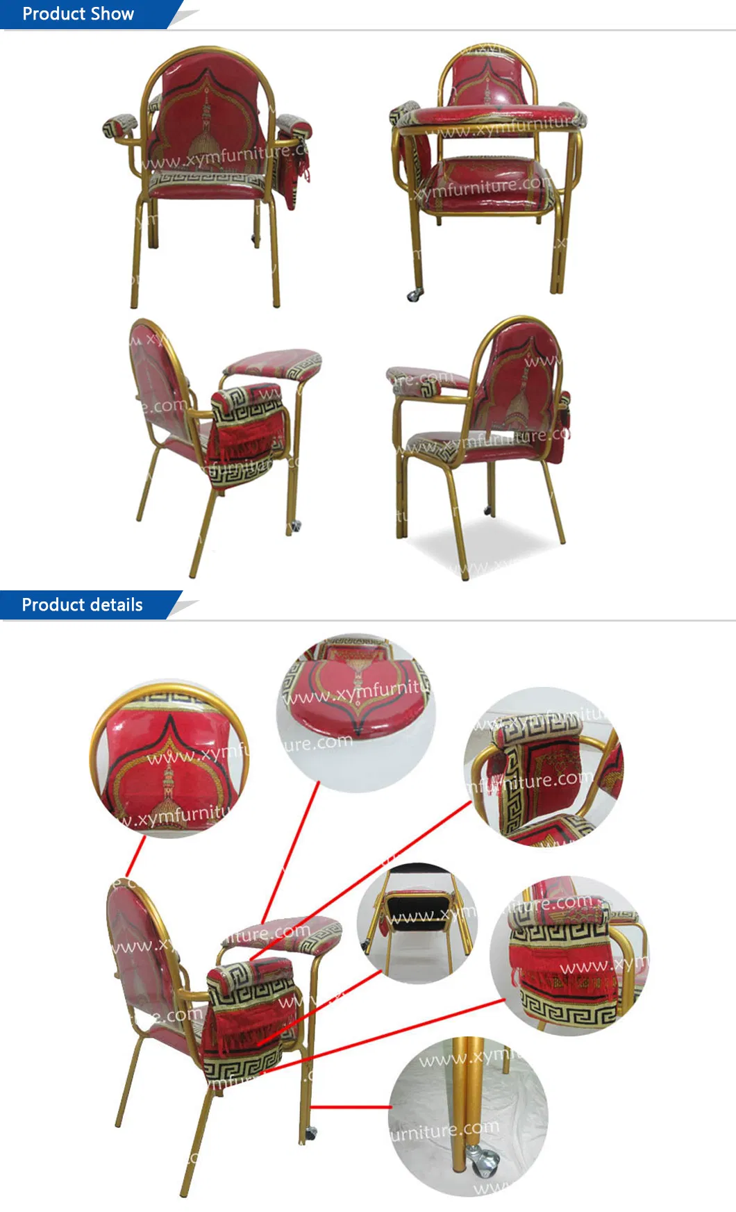 Professional High Quality Folding Metal Islam Muslim Prayer Chair Church Arm Chair