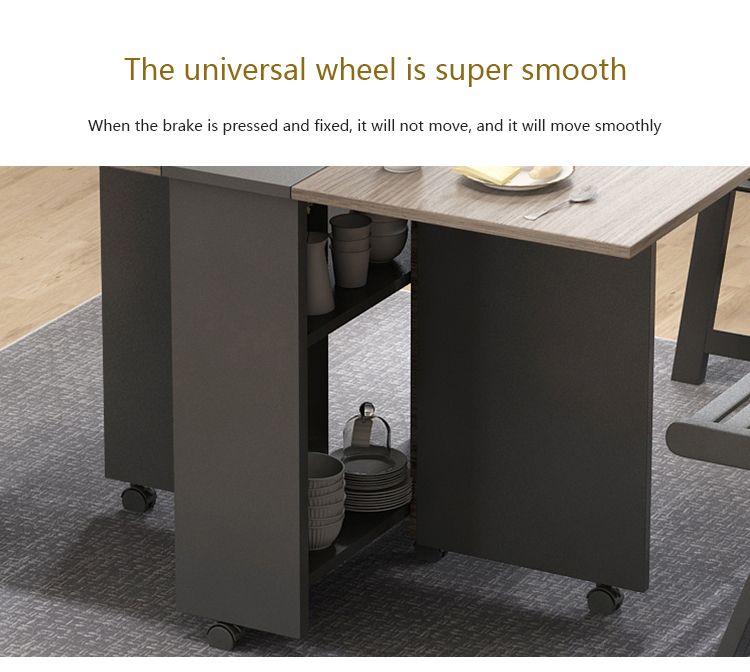 Space Saving Movable Folding Dining Table with Universal Wheel Furniture