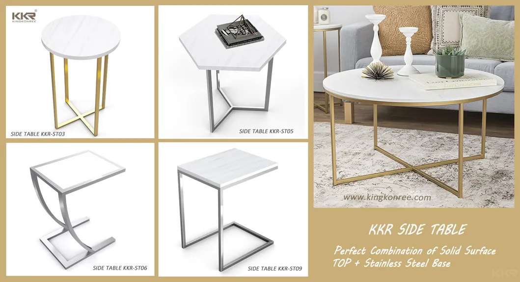 Stone Solid Surface Restaurant Dining Table 2 Person Table