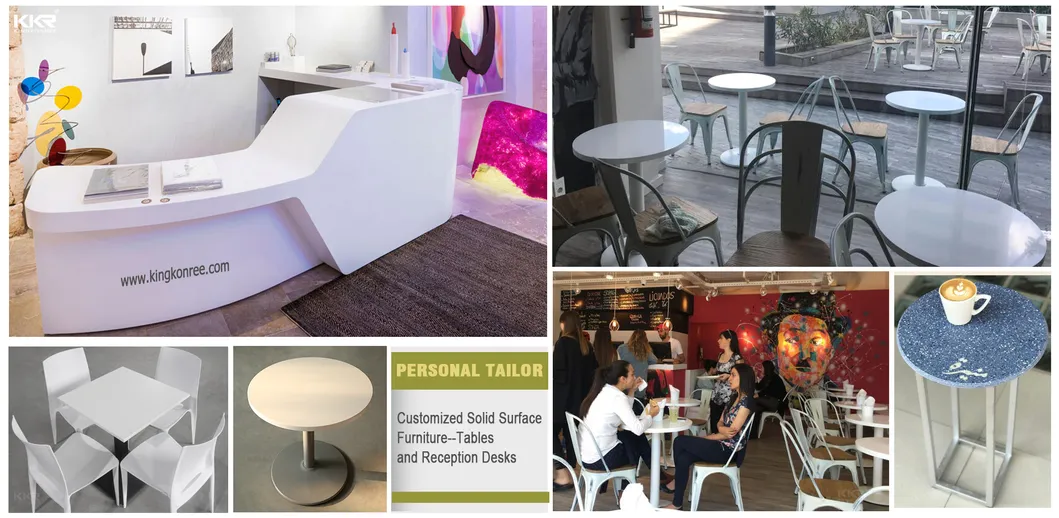 Stone Solid Surface Restaurant Dining Table 2 Person Table