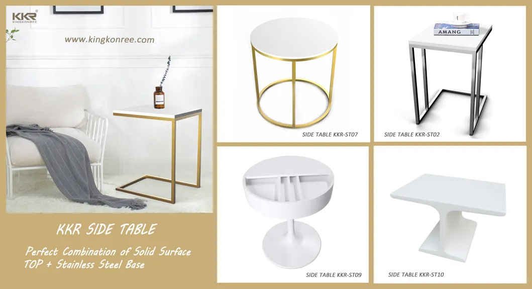 Stone Solid Surface Restaurant Dining Table 2 Person Table
