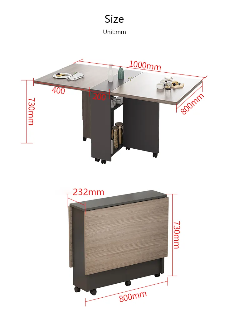 Storage Furniture Plegable Desk Movable Dining Table Chair Folding Dining Table Set