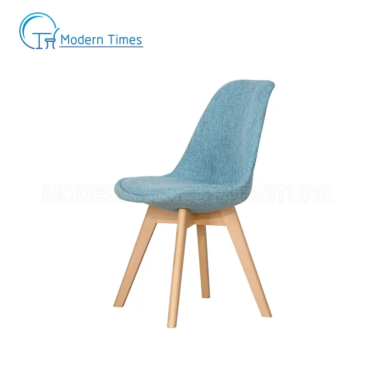 Tulip PP Cover Fabric Wooden Legs with Fabric Cushion Dining Room Chair