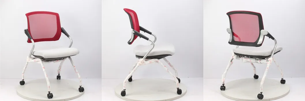 Wheeled Armrest Flip with Writing Board Training Chair Press Conference Guest Lecture Student Office Chair