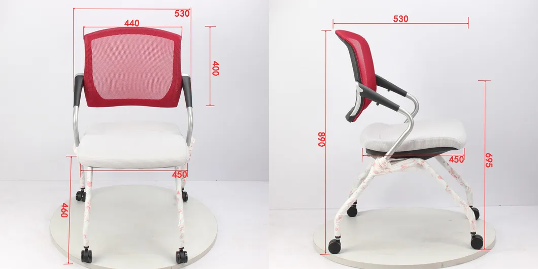 Wheeled Armrest Flip with Writing Board Training Chair Press Conference Guest Lecture Student Office Chair