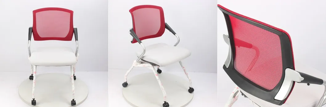Wheeled Armrest Flip with Writing Board Training Chair Press Conference Guest Lecture Student Office Chair