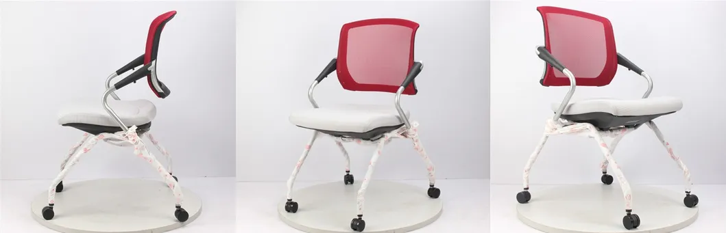 Wheeled Armrest Flip with Writing Board Training Chair Press Conference Guest Lecture Student Office Chair